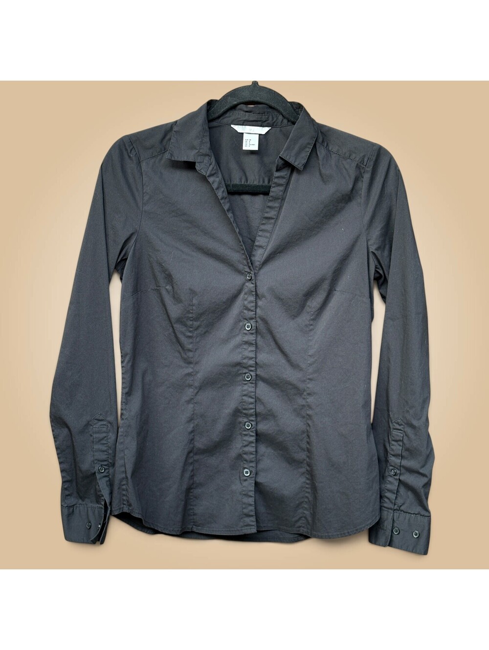 H&M Button-Up Shirt | Black, 8